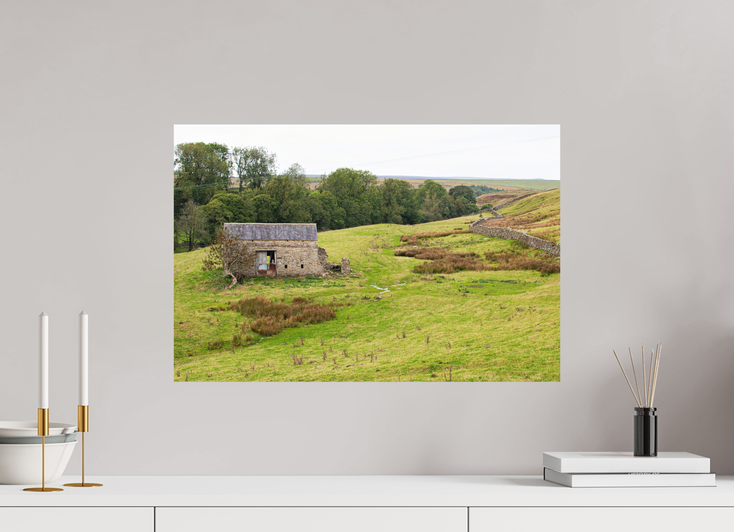 60 x 40 cm, Photo Print Fuji Crystal DP II Matte Old Barn in the Yorkshire Dales