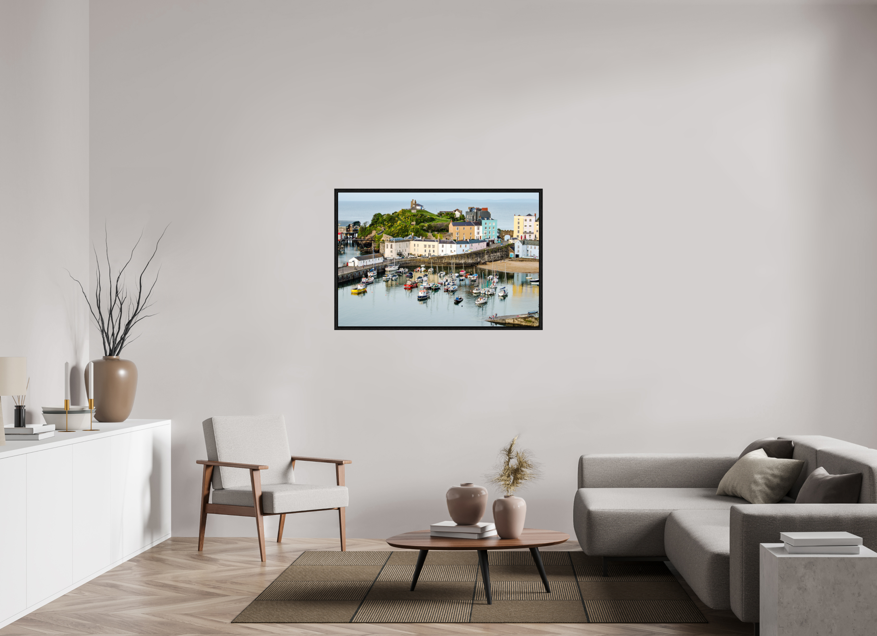 120 x 80 cm, Floater Frame Tenby Harbour