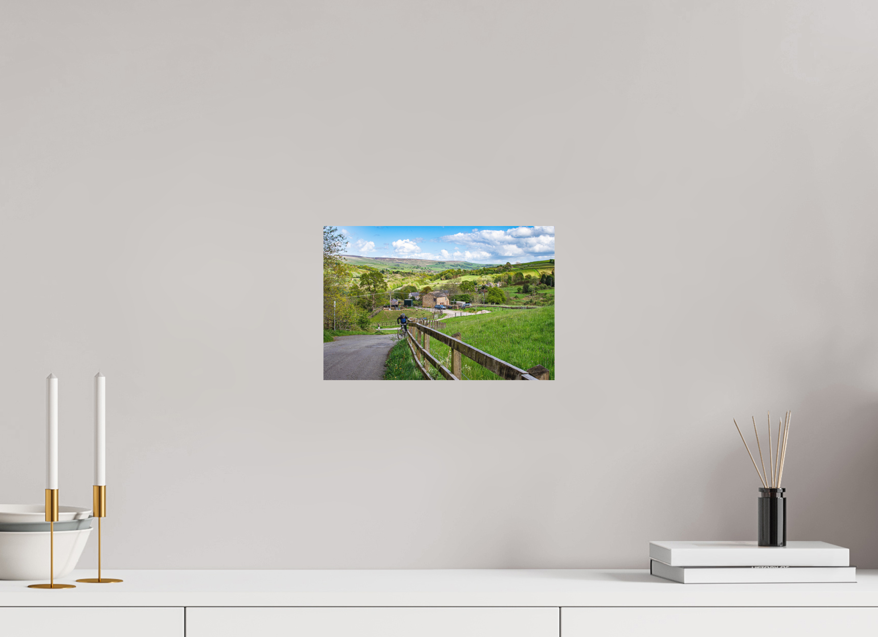 30 x 20 cm, Photo Print Fuji Crystal DP II Matte Cycling Uphill towards Bugsworth Basin