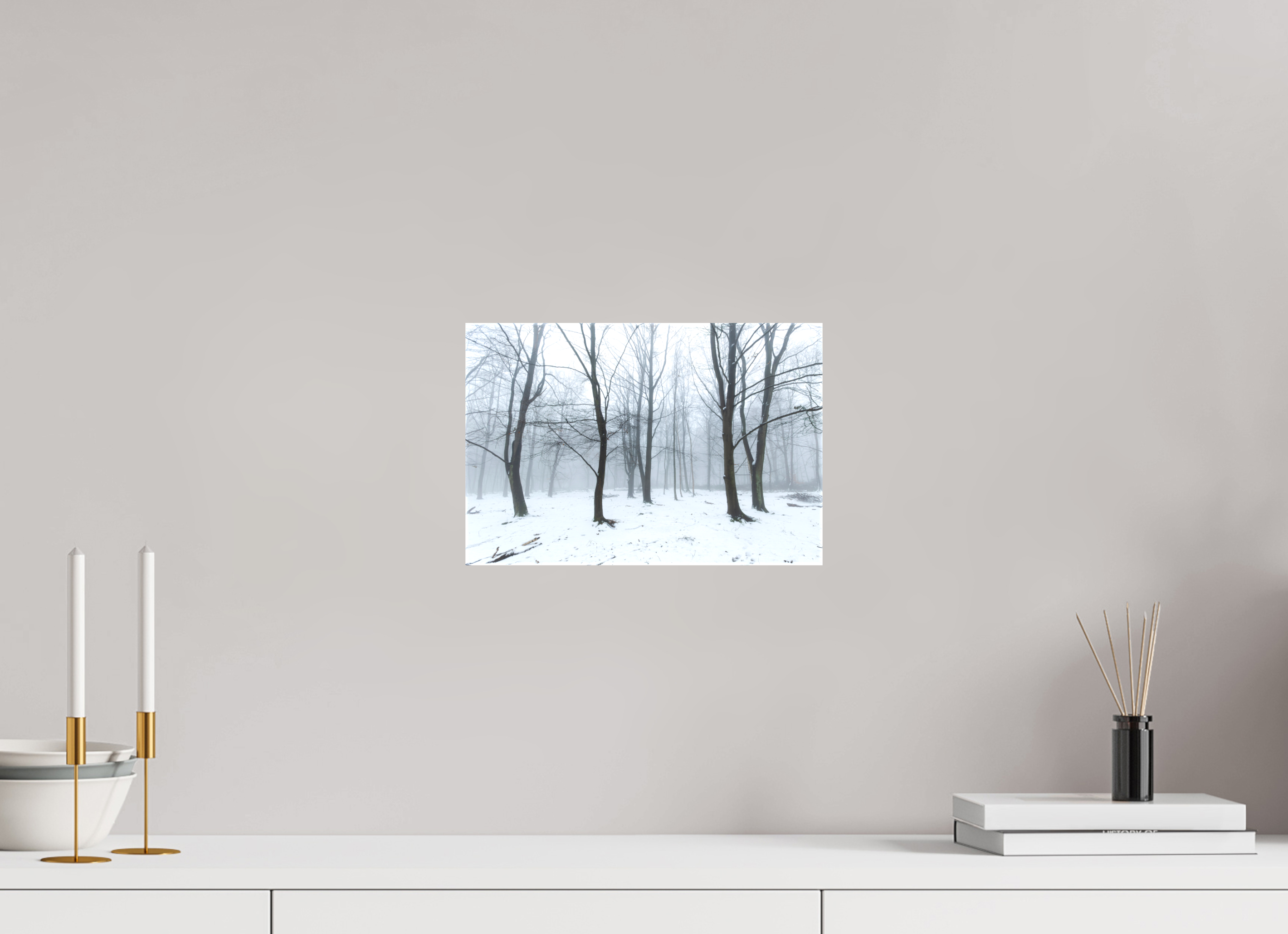 30 x 20 cm, Matte Canvas on Stretcher Frame Trees in the Snow