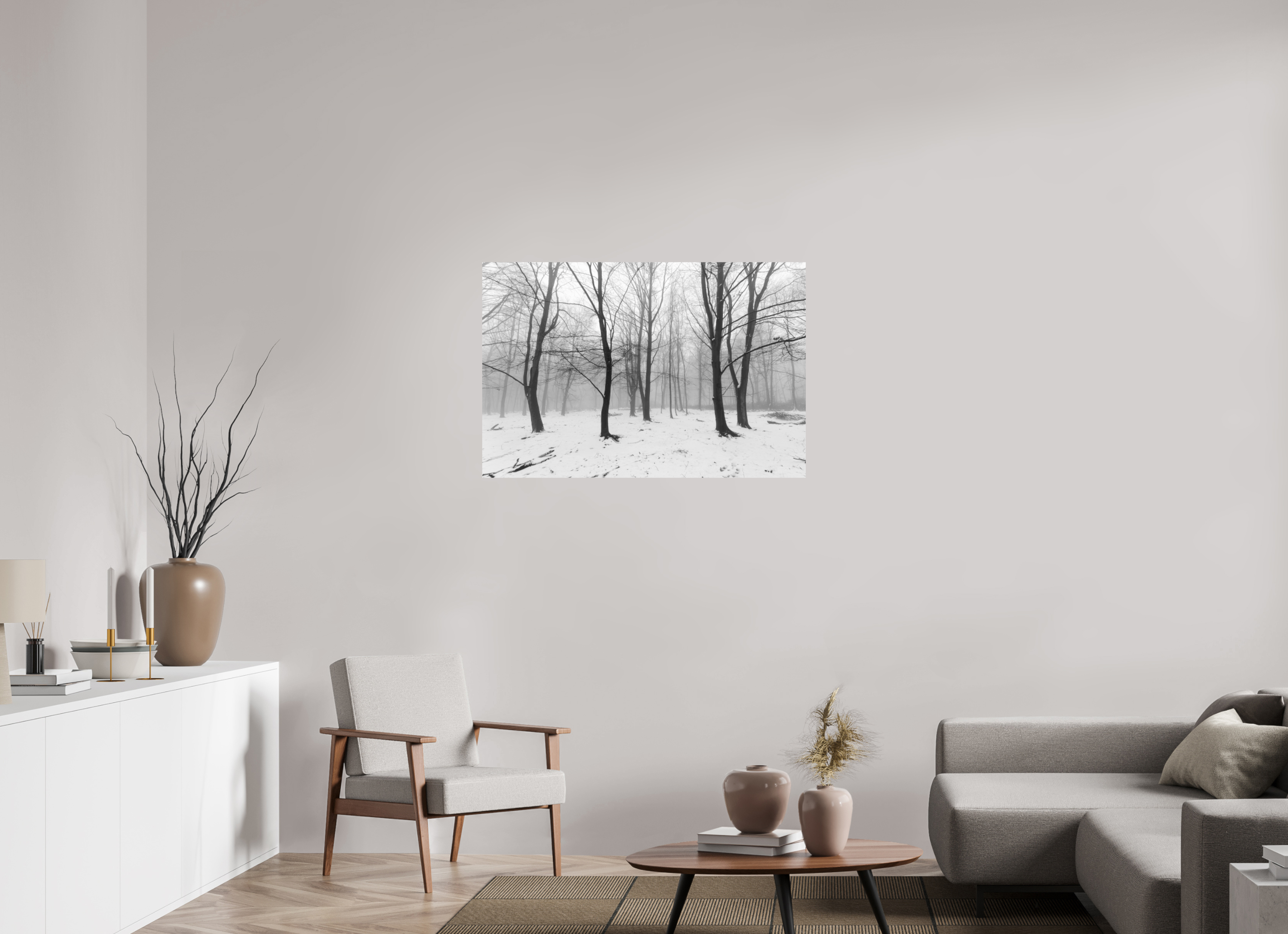 105 x 70 cm, Photo Print on Ilford B&W Paper Trees in the Snow