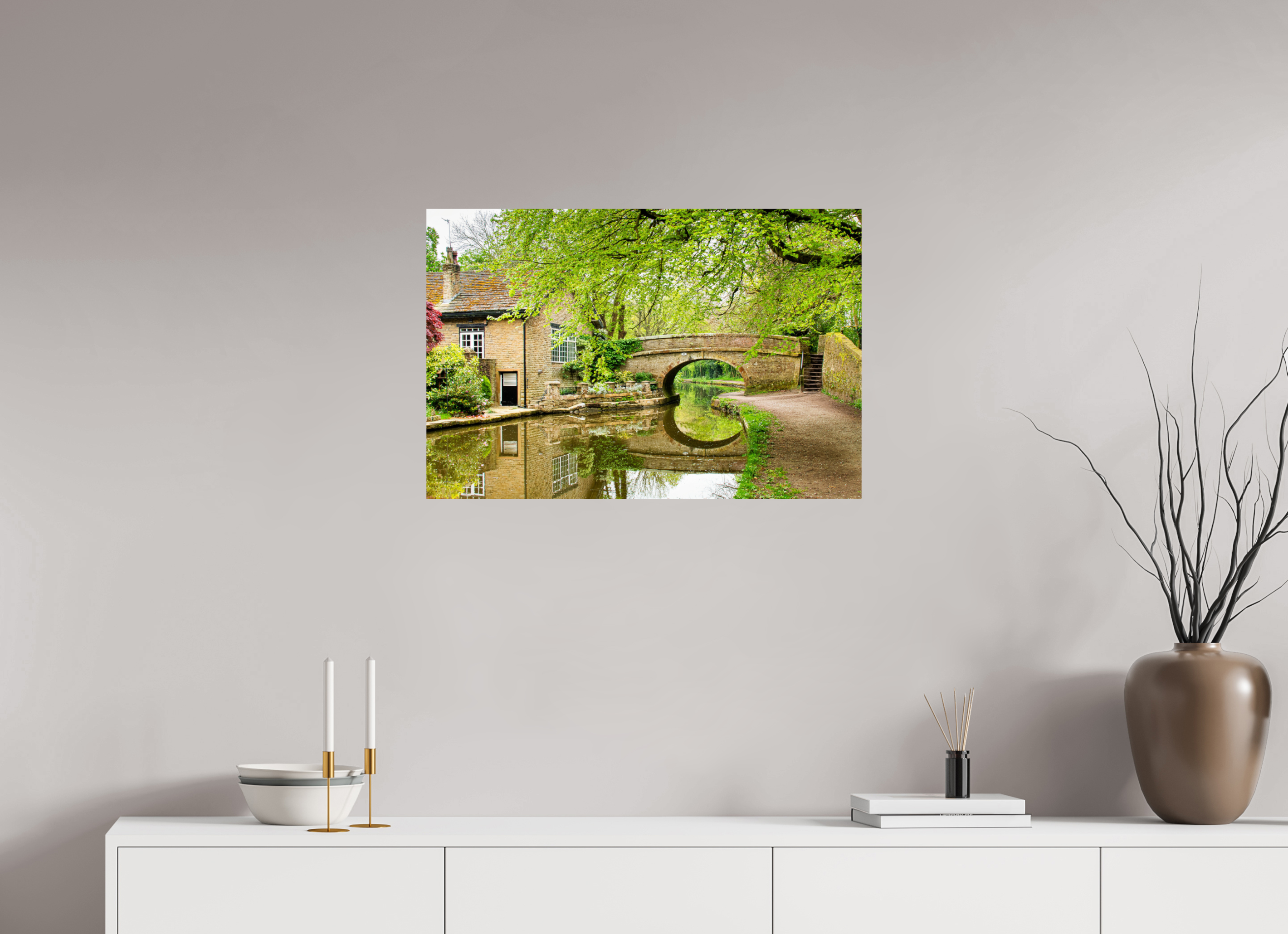75 x 50 cm, Photo Print On Fuji Crystal DP II Bollington Canal Bridge