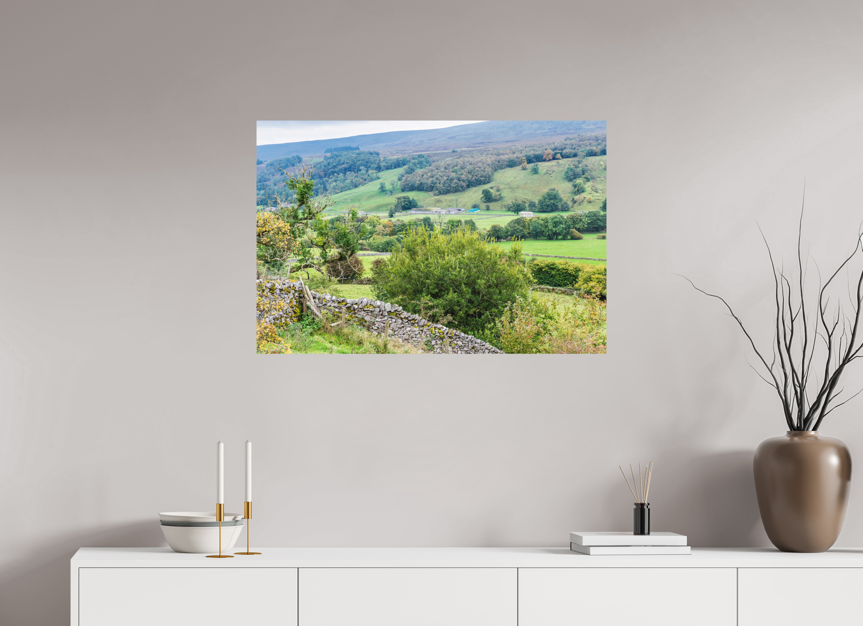 90 x 60 cm, Photo Print Fuji Crystal DP II Matte Valley in the Yorkshire Dales