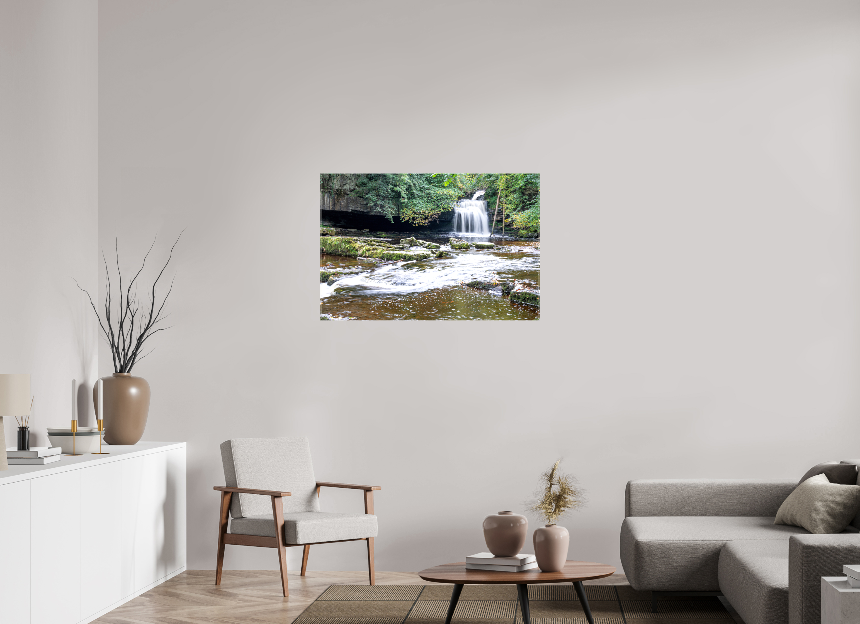105 x 70 cm, Glossy Canvas On Stretcher Frame Cauldron Falls