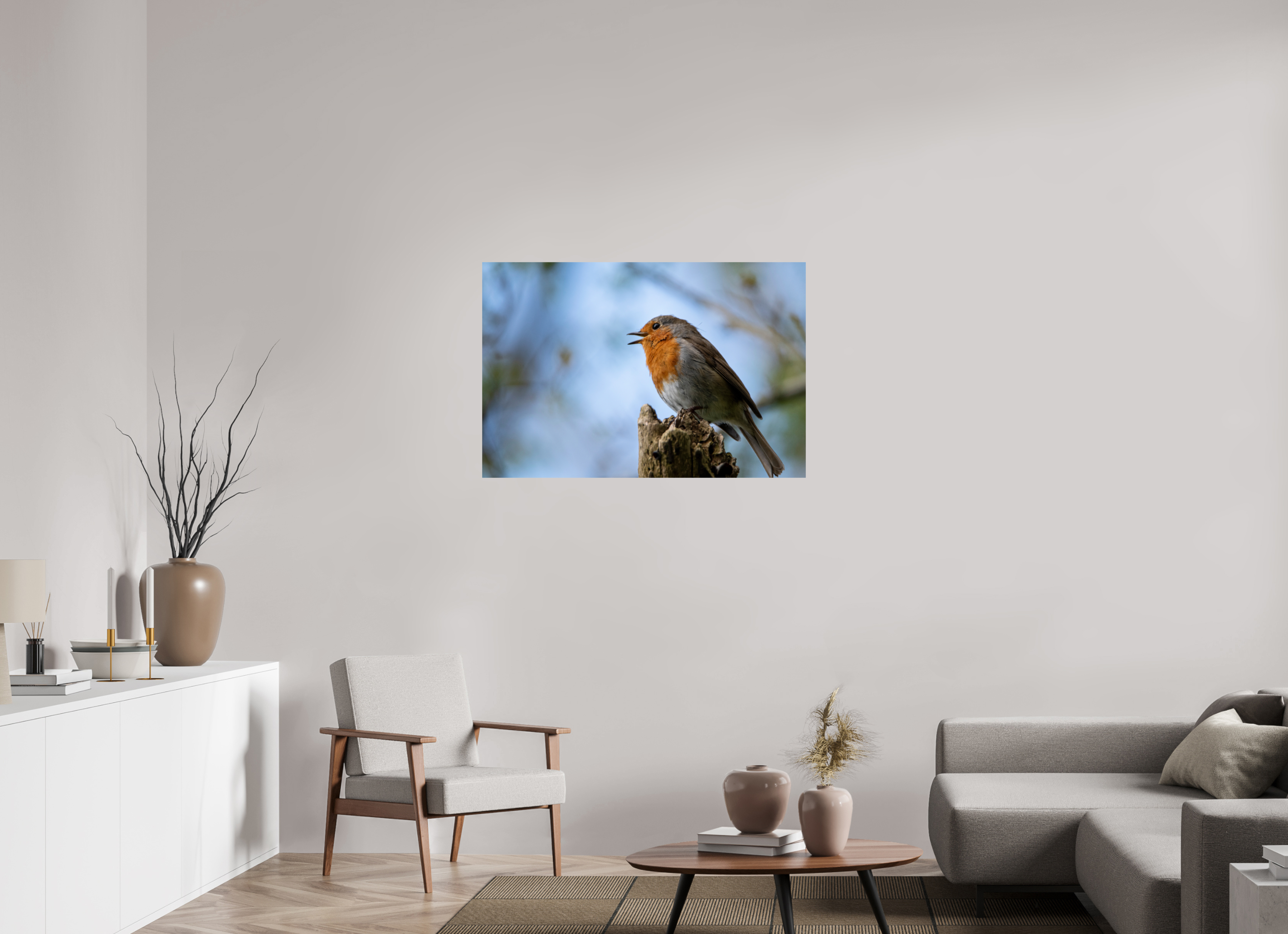 105 x 70 cm, Photo Print On Fuji Crystal DP II Singing Robin