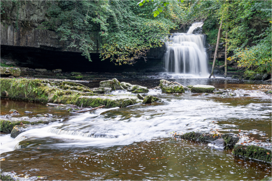 The Cauldron Falls waterfall taken with a slow shutter giving it a milky look. 
