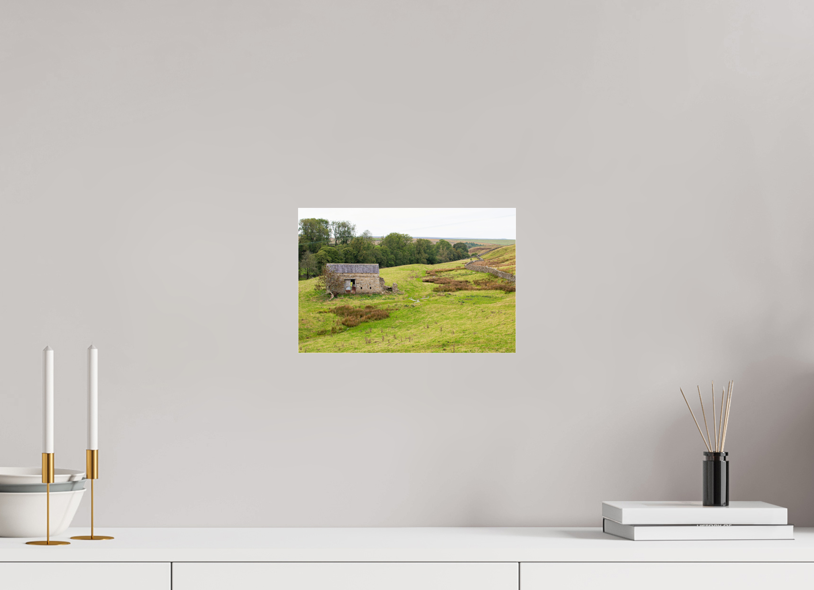 30 x 20 cm, Photo Print Under Acrylic Glass Old Barn in the Yorkshire Dales