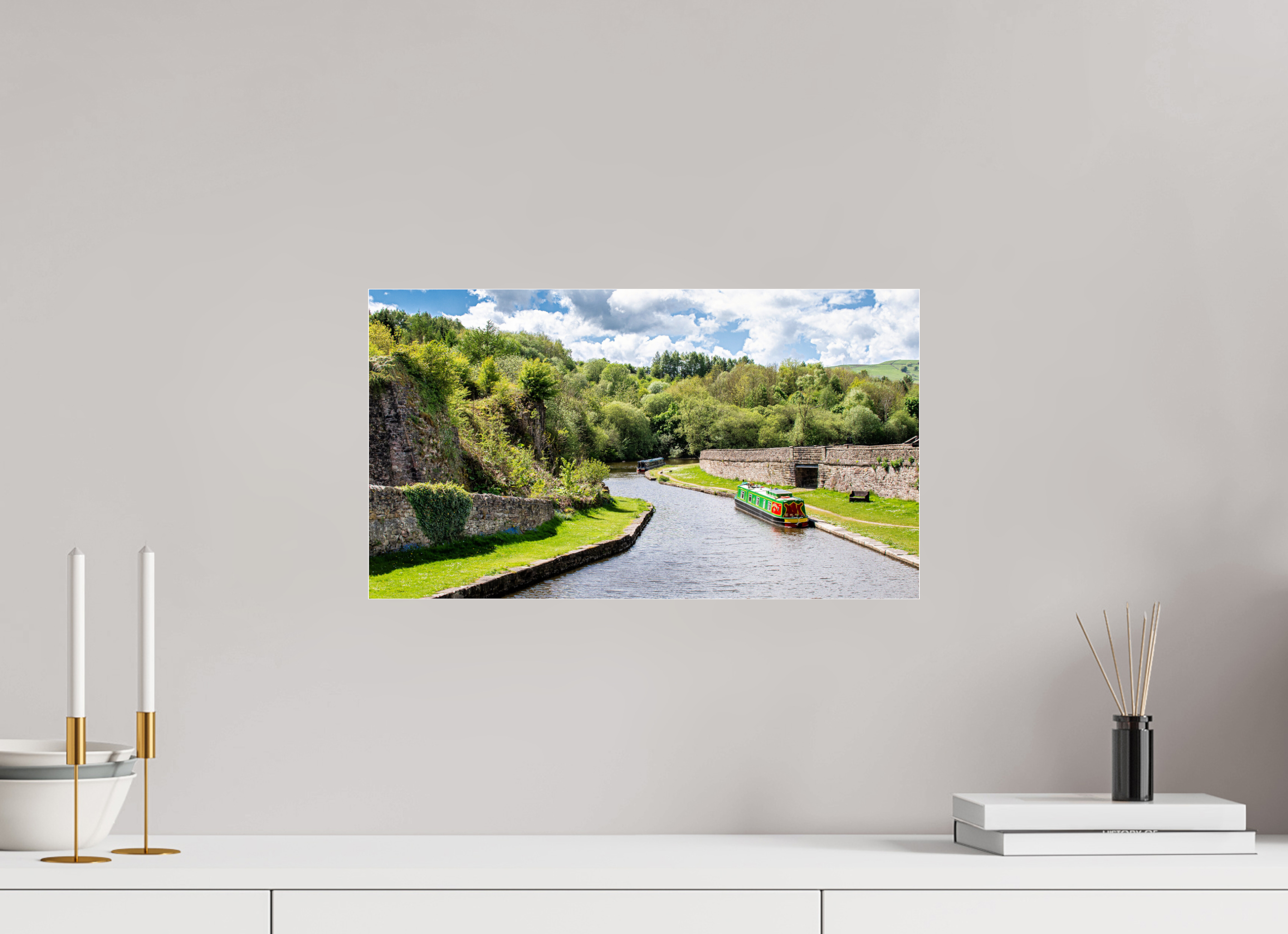 48 x 27 cm, Photo Print Under Acrylic Glass Southern Arm of the Bugsworth Basin