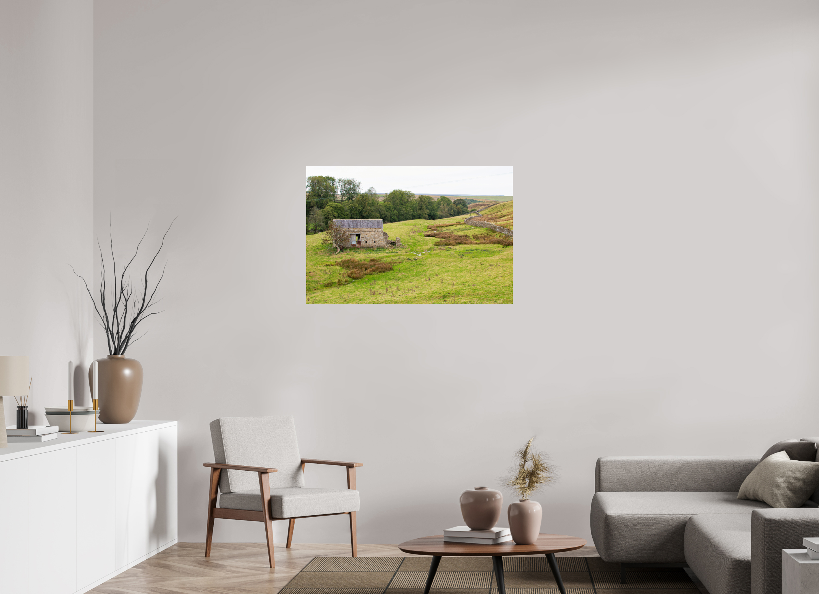 105 x 70 cm, Photo Print Under Acrylic Glass Old Barn in the Yorkshire Dales