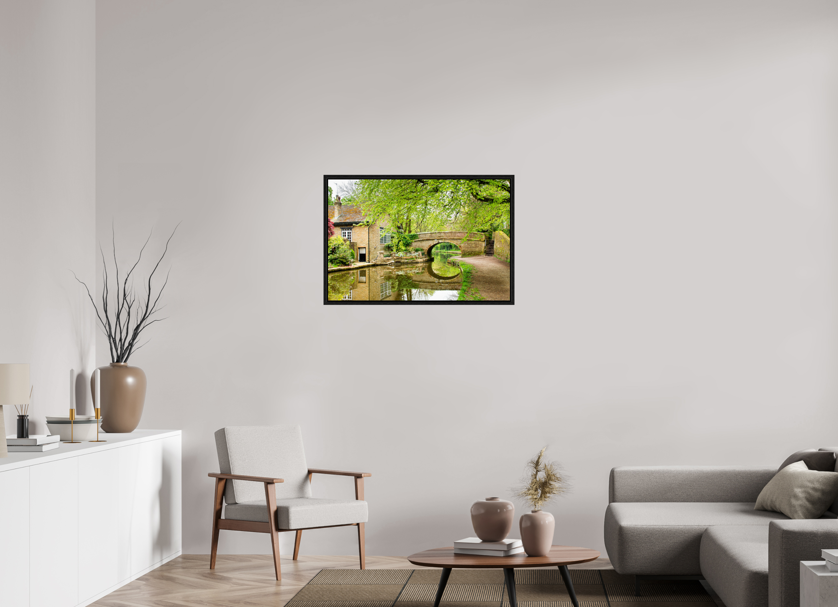 90 x 60 cm, Floater Frame Bollington Canal Bridge