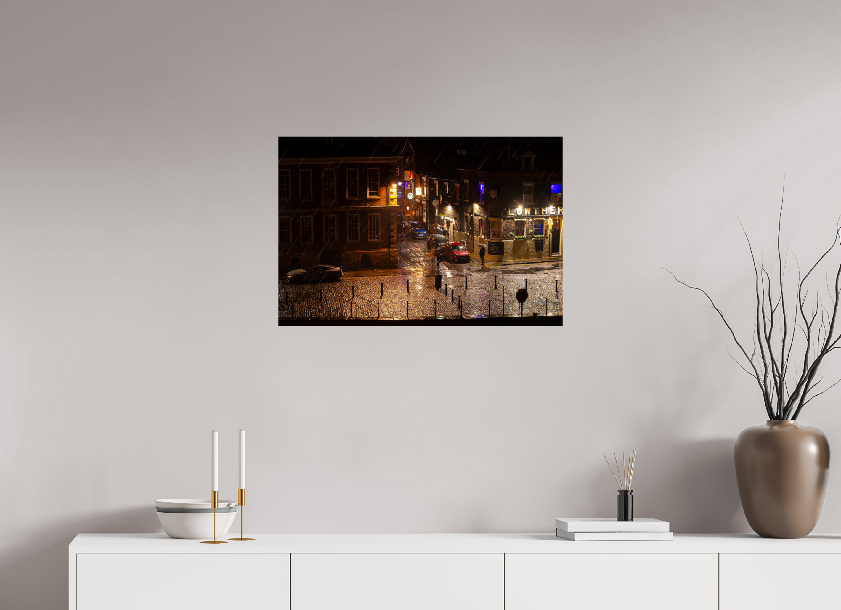 75 x 50 cm, Photo Print On Fuji Crystal DP II A Wet Night in York
