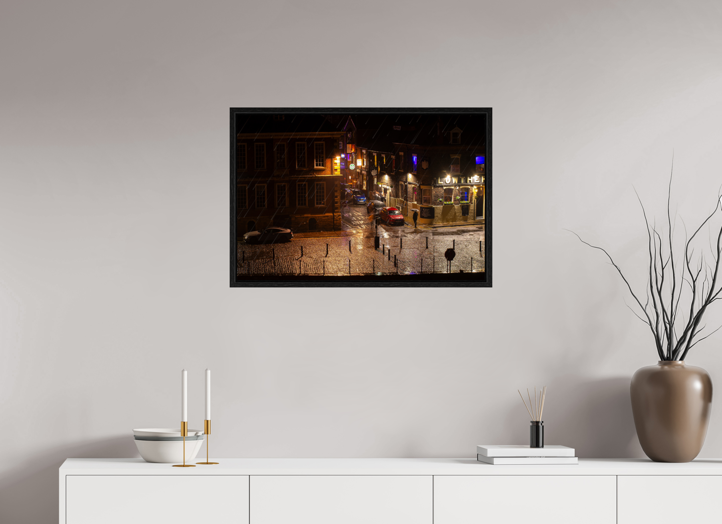 75 x 50 cm, Floater Frame A Wet Night in York
