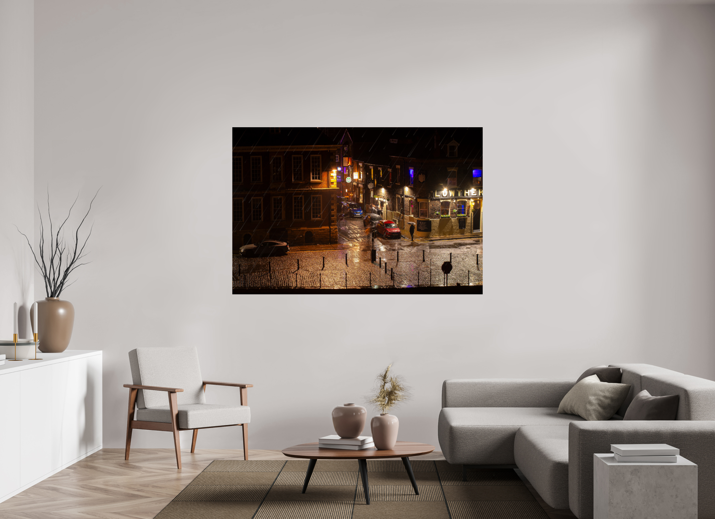 180 x 120 cm, Photo Print On Fuji Crystal DP II A Wet Night in York