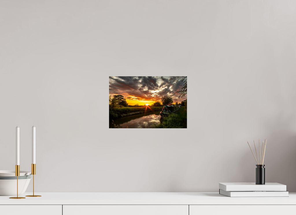 30 x 20 cm, Photo Print On Fuji Crystal DP II Sunset on the Llangollen Canal