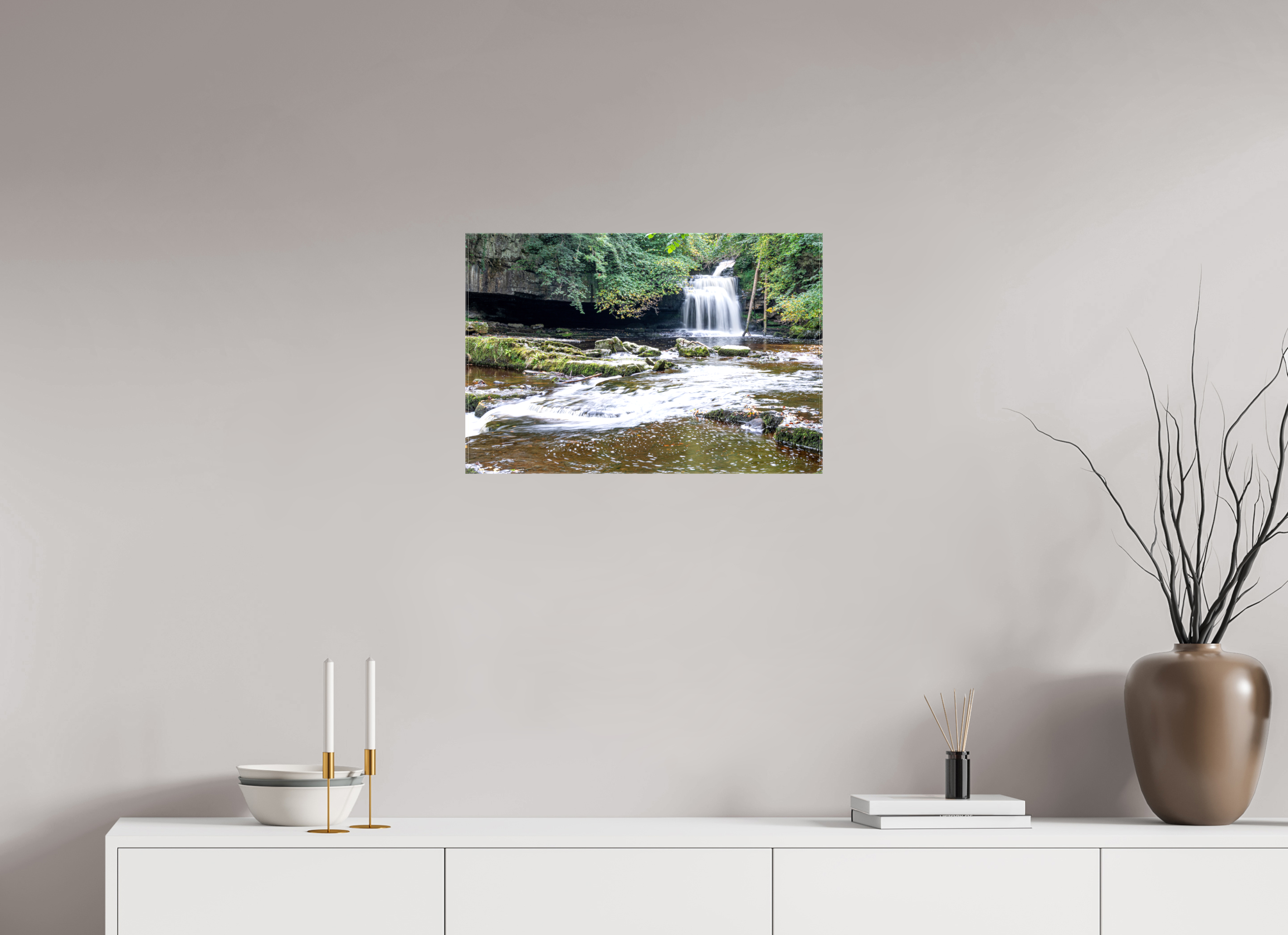 60 x 40 cm, Glossy Canvas On Stretcher Frame Cauldron Falls