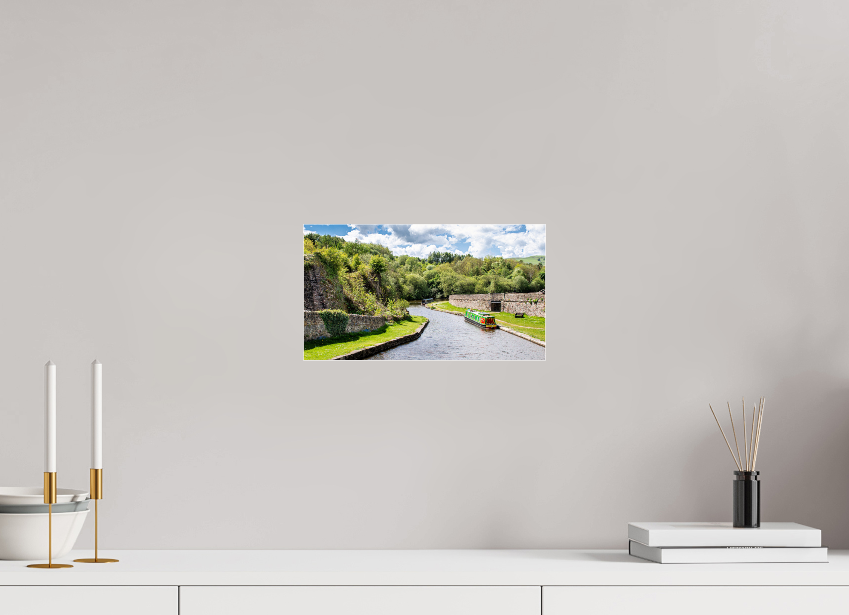 32 x 18 cm, Photo Print Under Acrylic Glass Southern Arm of the Bugsworth Basin