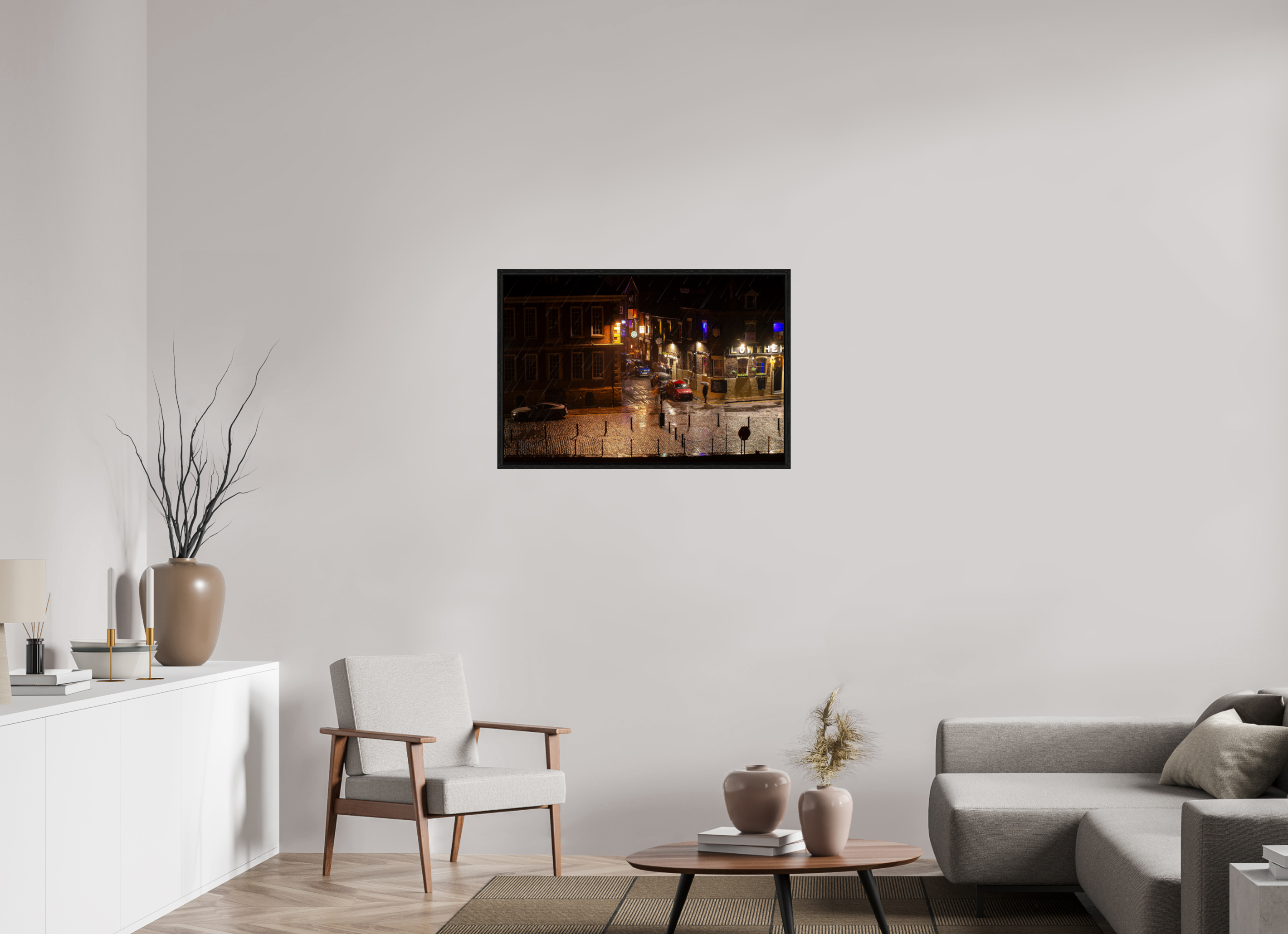 90 x 60 cm, Floater Frame A Wet Night in York