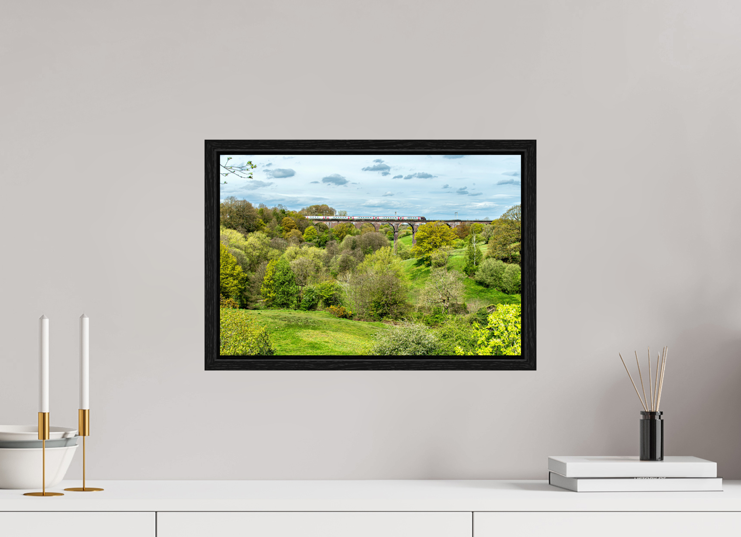 45 x 30 cm, Floater Frame Railway Viaduct