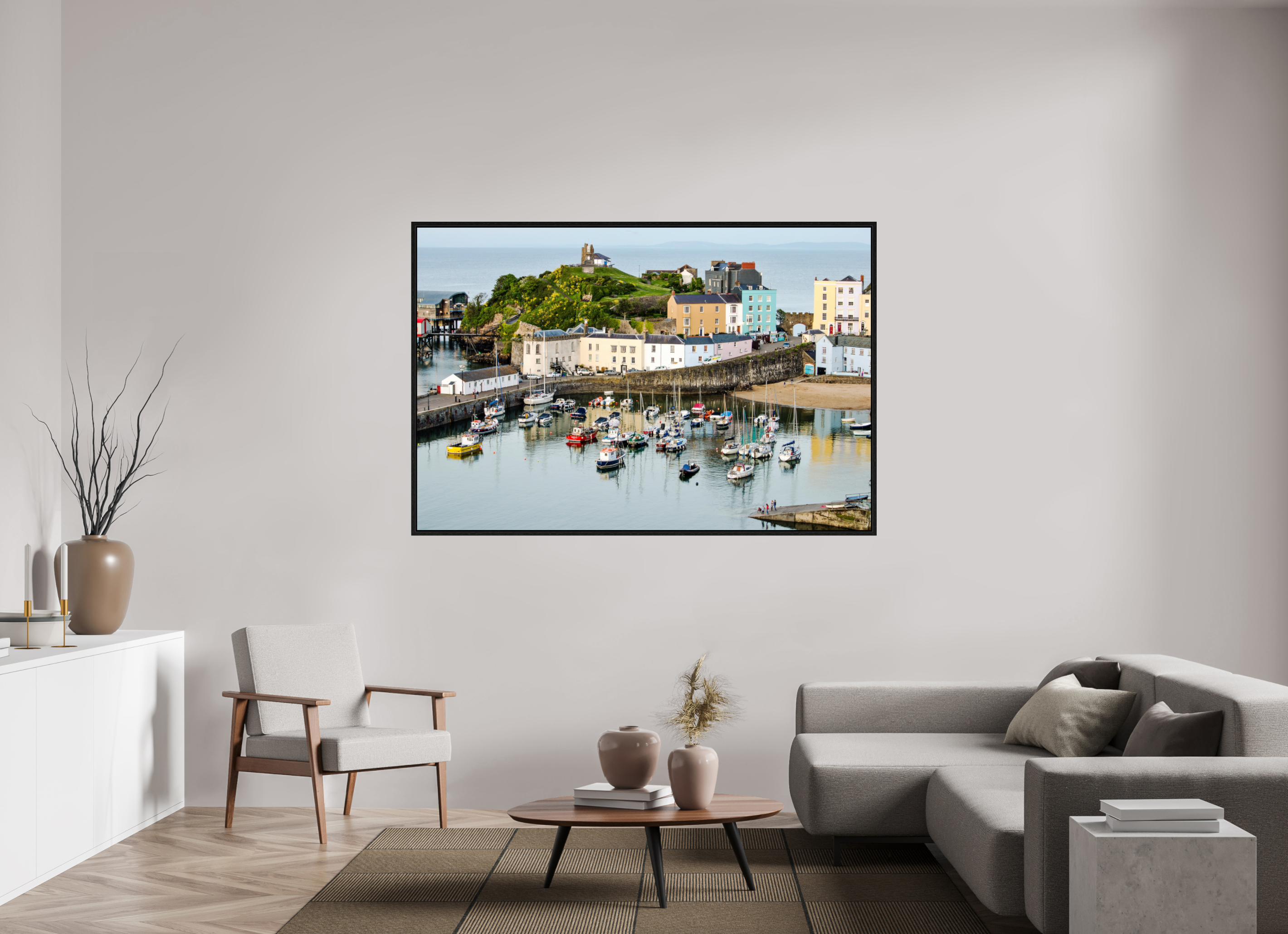 180 x 120 cm, Floater Frame Tenby Harbour